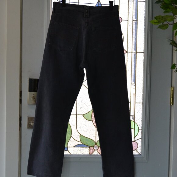 High - Rise Denim Jeans Button Fly Made in Italy SIZE 30 bike core - Picture 2 of 7